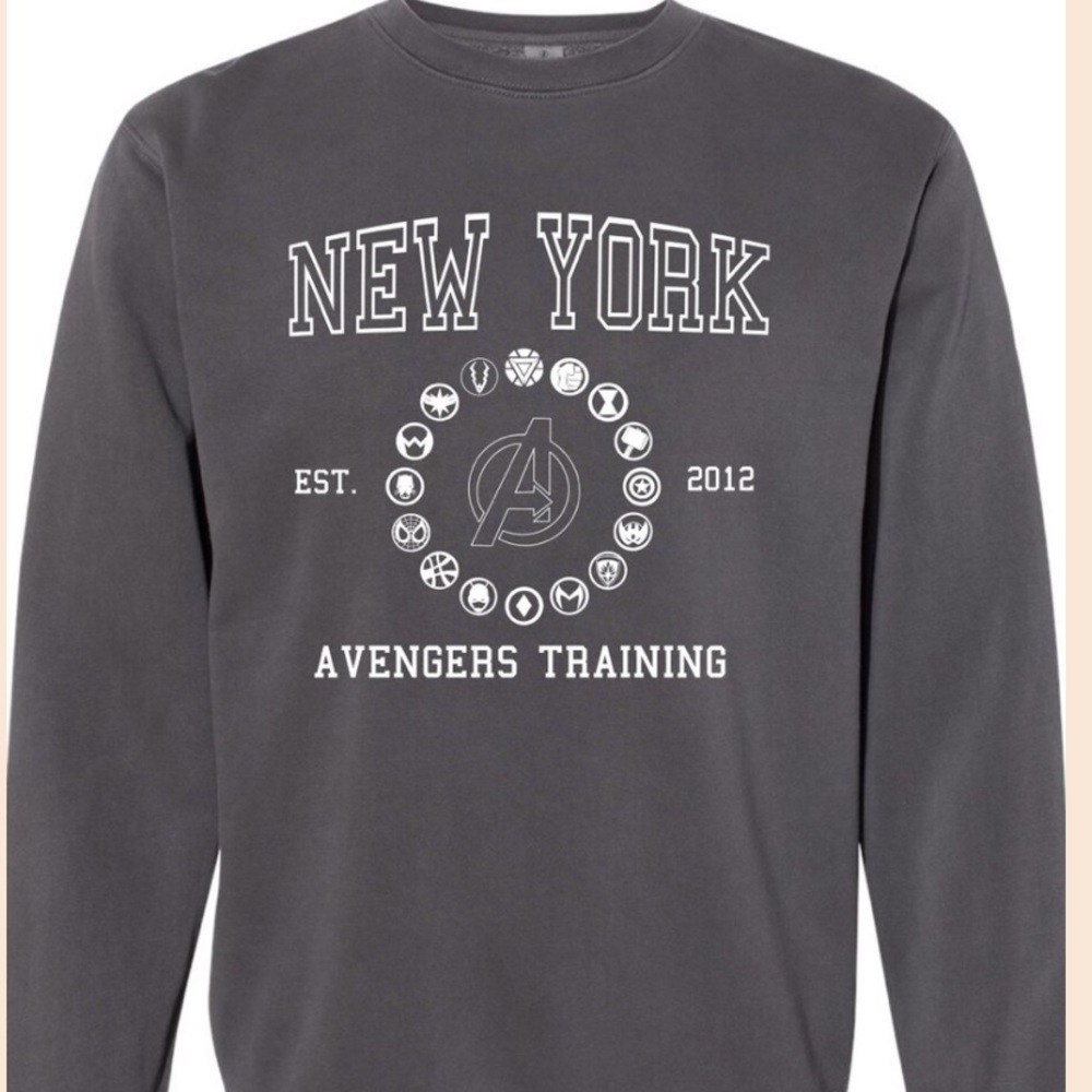 Marvel Avengers Training Pigment Dyed Sweatshirt in Charcoal Grey